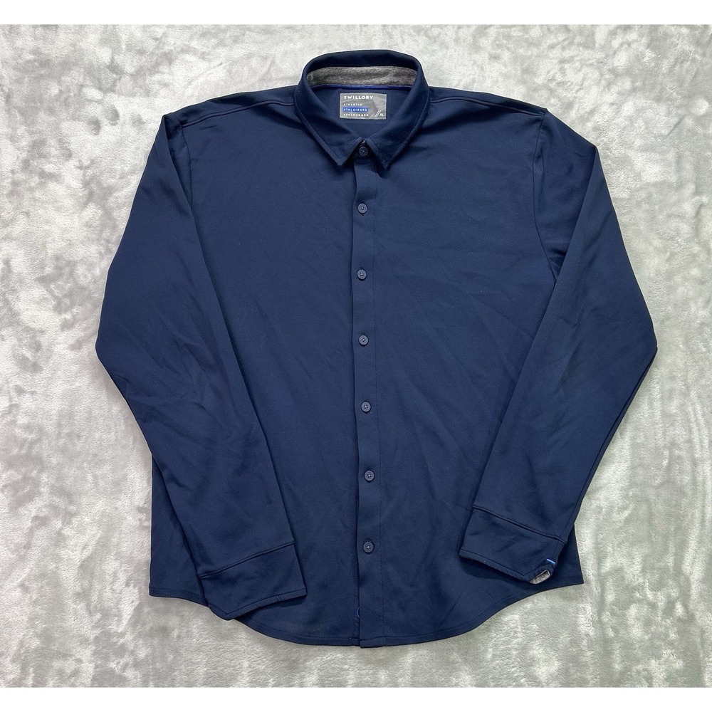 Twillory  Athletic Athleisure Athlounger Long Sleeve Shirt Men XL Blue Stretch